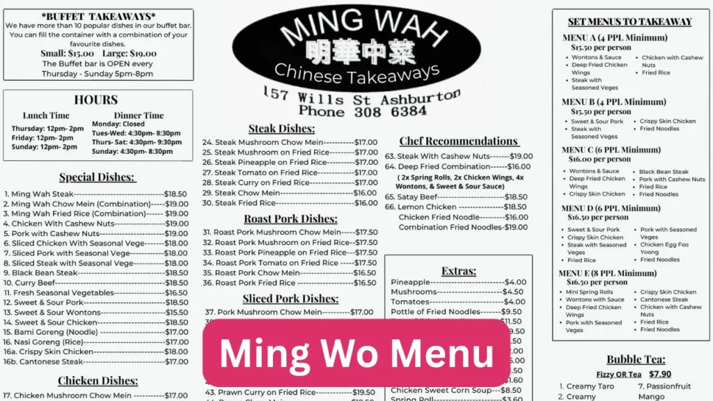 Ming Wo Menu