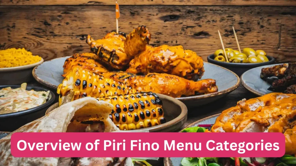 Overview of Piri Fino Menu Categories