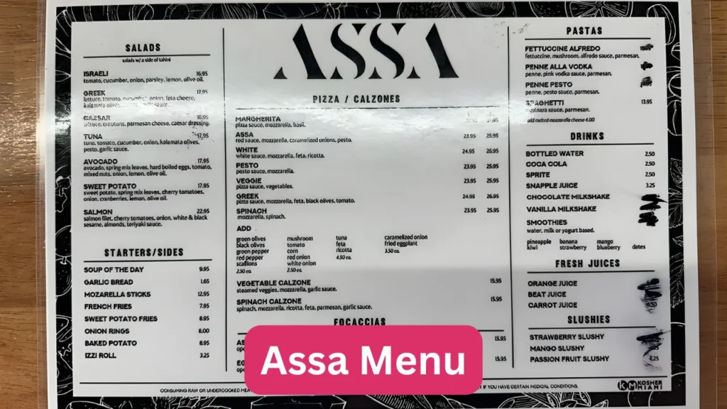Assa Menu