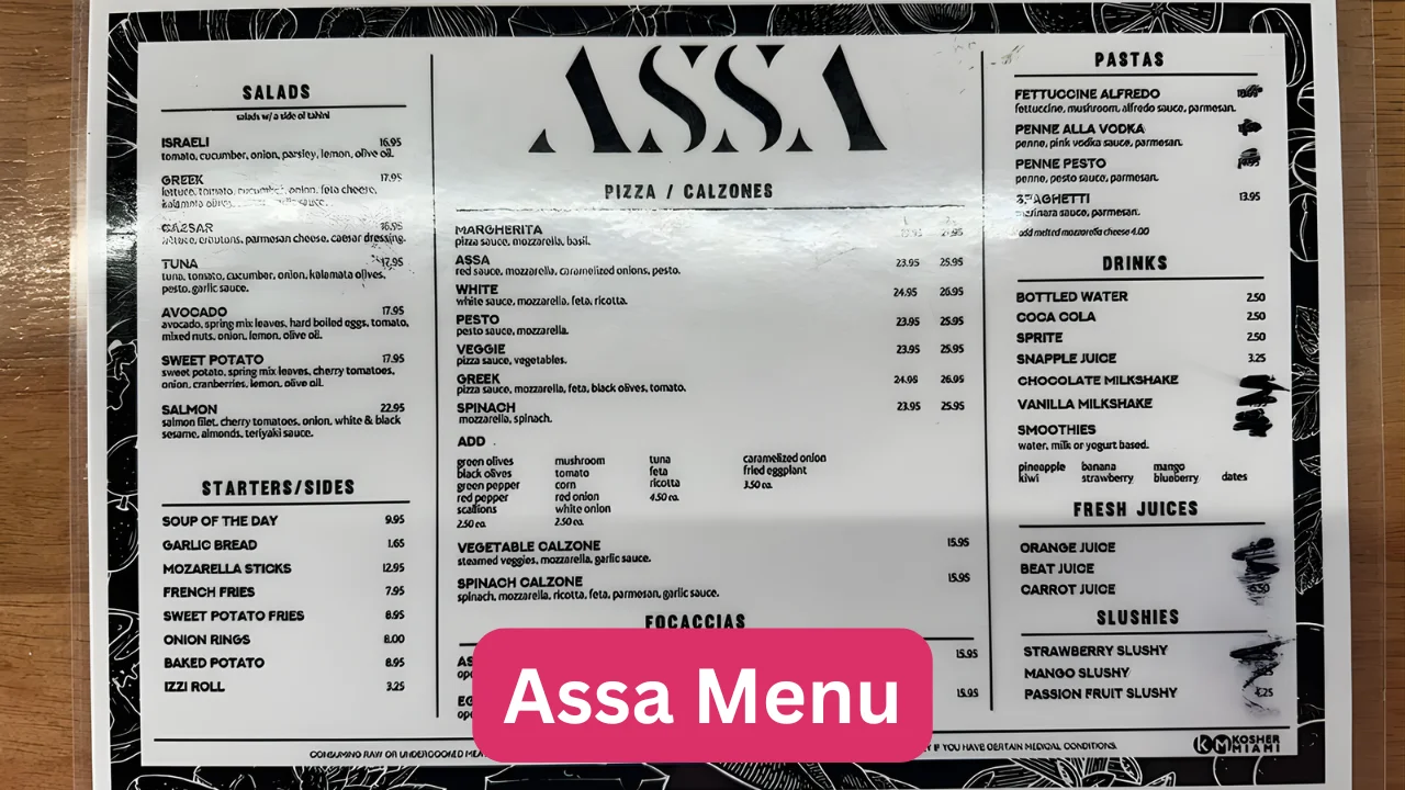 Assa Menu