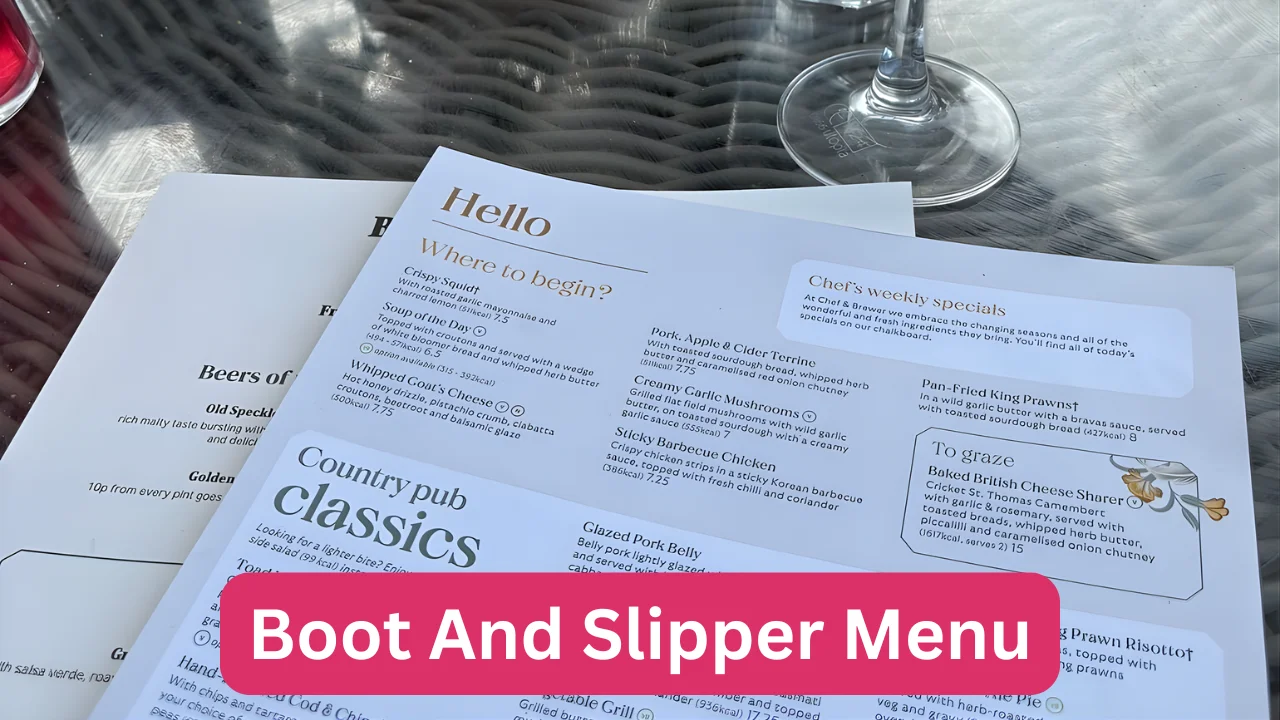 Boot And Slipper Menu