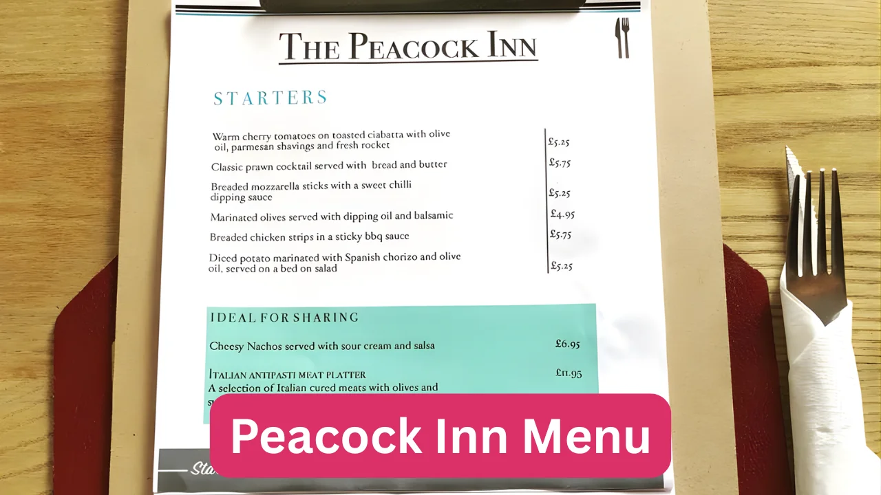 Peacock Inn Menu
