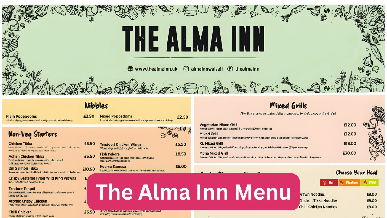 The Alma Inn Menu