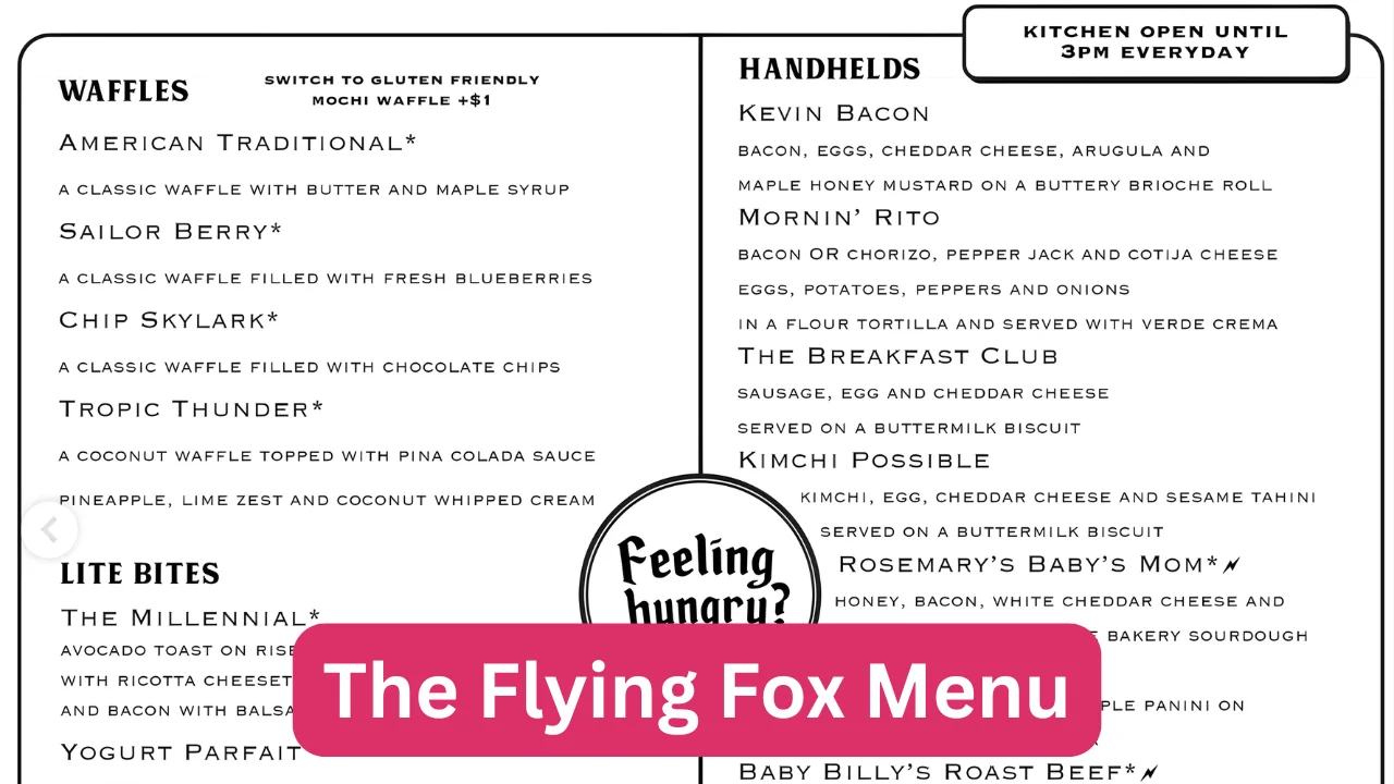 The Flying Fox Menu
