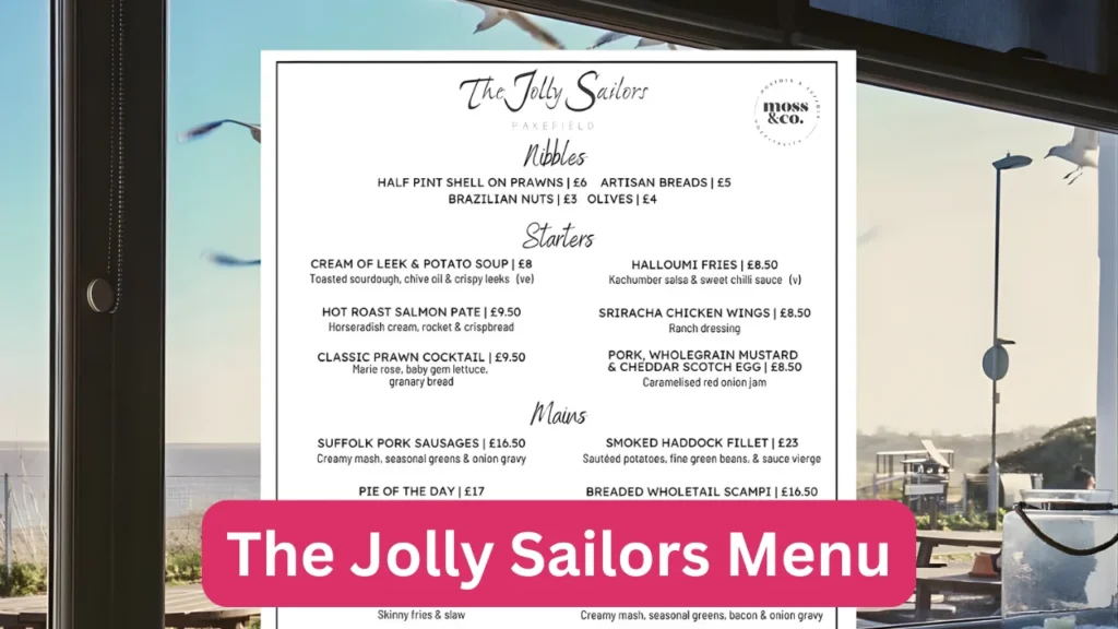 The Jolly Sailors Menu