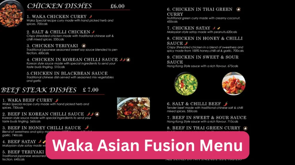 Waka Asian Fusion Menu
