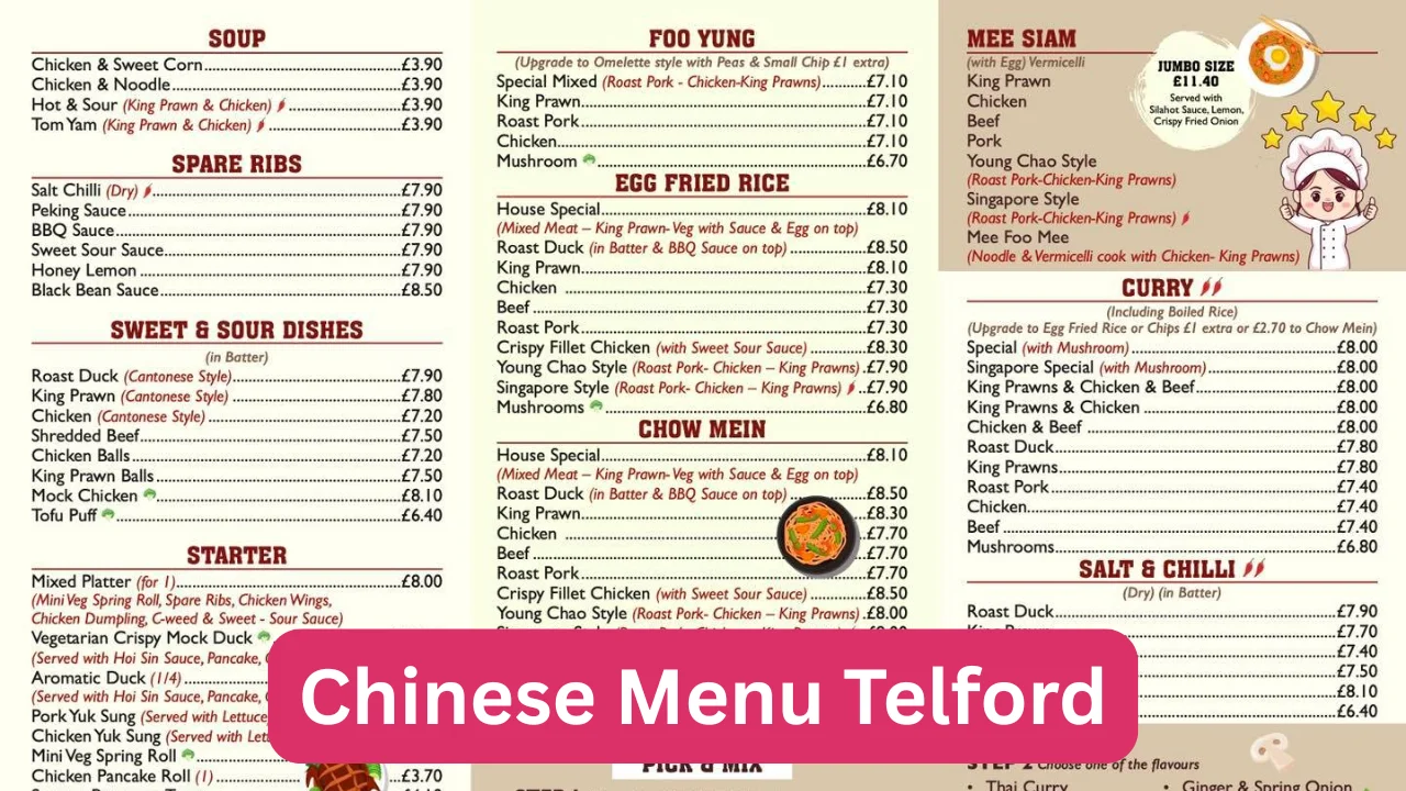 Chinese Menu Telford