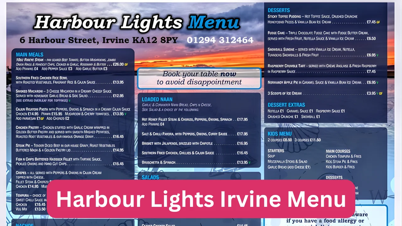 Harbour Lights Irvine Menu