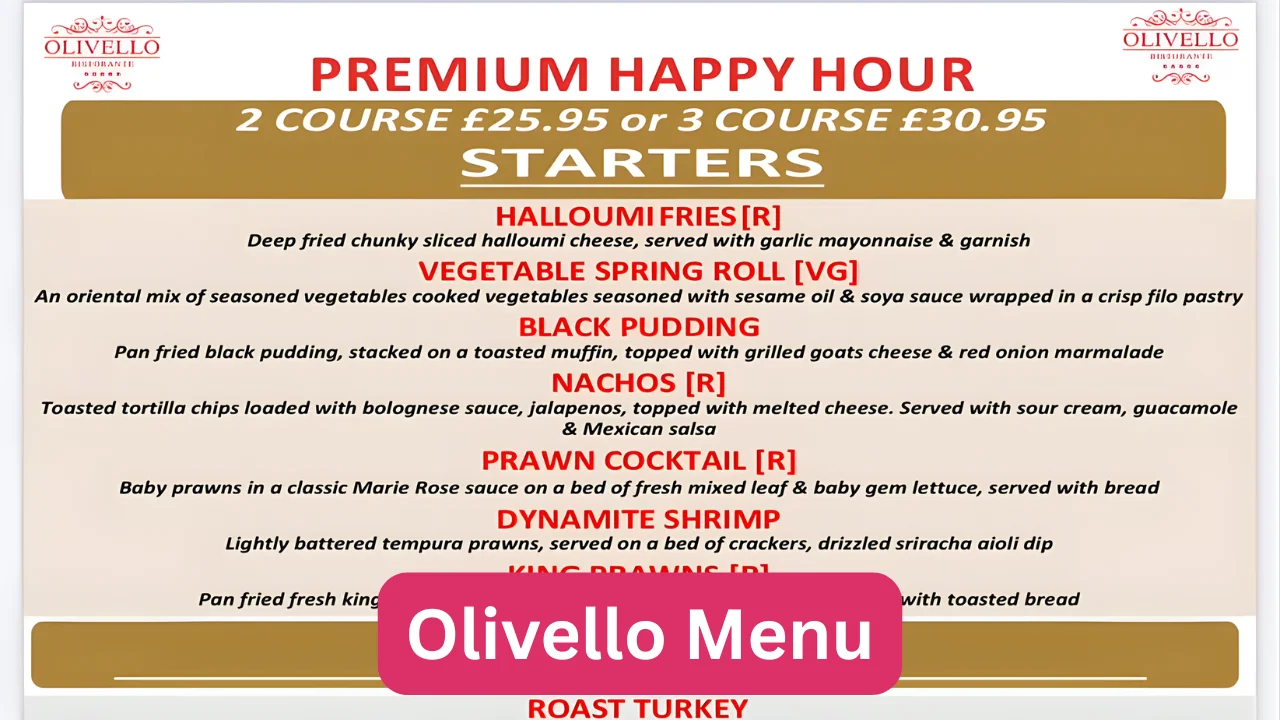 Olivello Menu