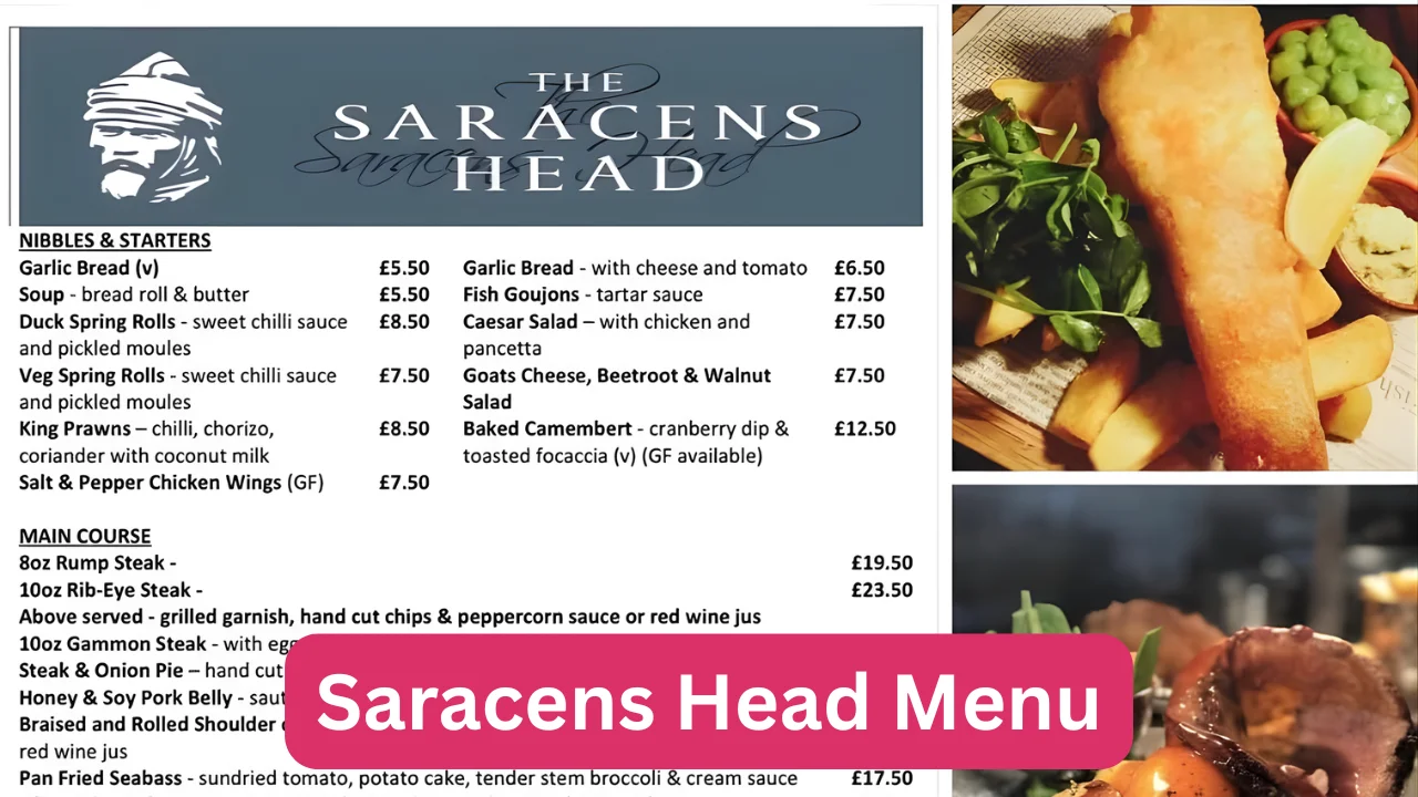 Saracens Head Menu
