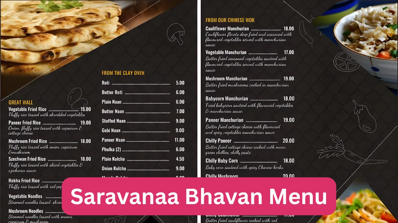 Saravanaa Bhavan Menu