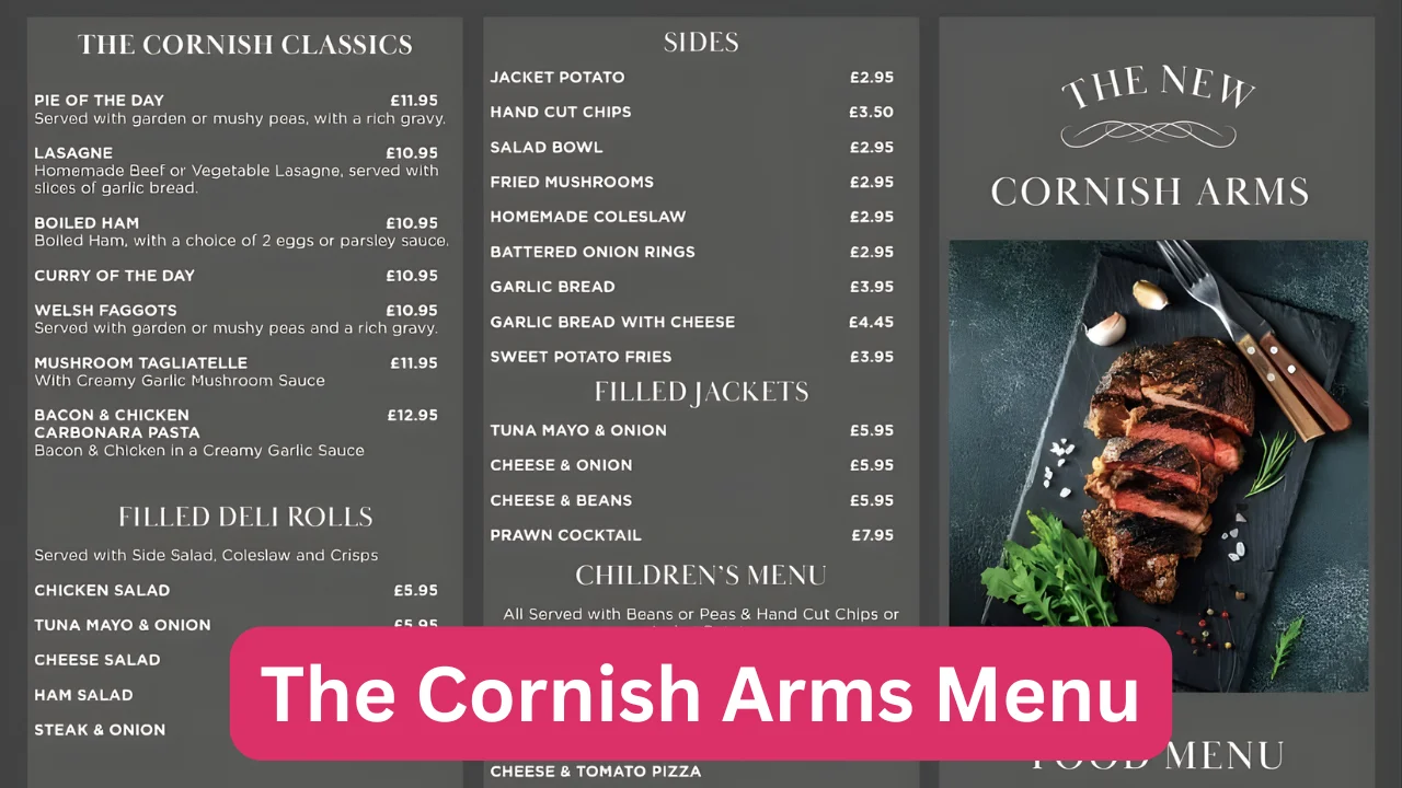 The Cornish Arms Menu
