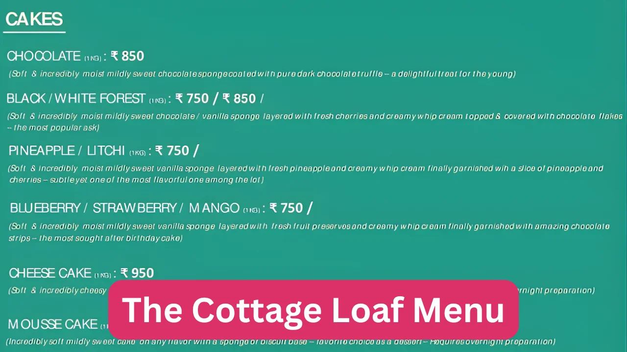 The Cottage Loaf Menu