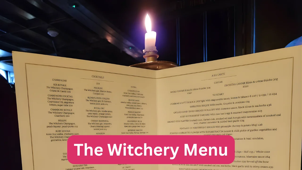 The Witchery Menu