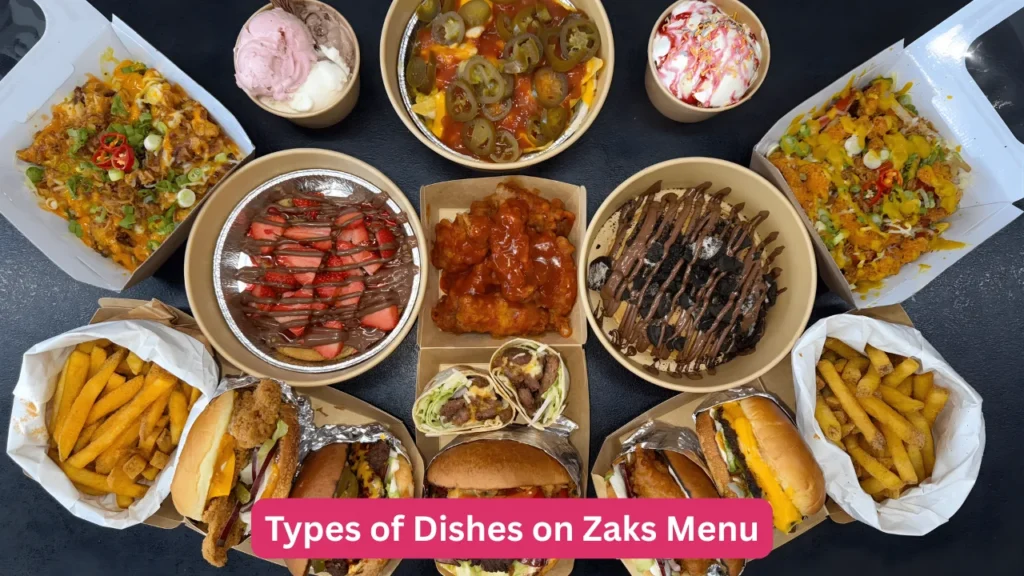 Types of Dishes on Zaks Menu
